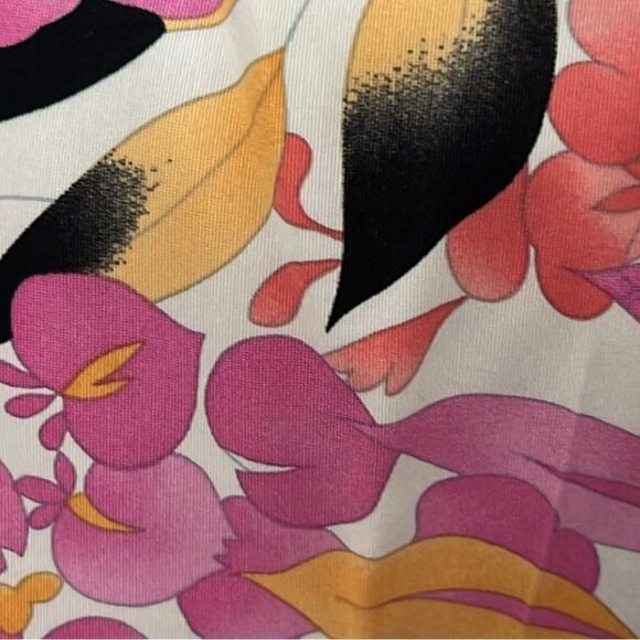 Oscar de la Renta Pink Floral Pants Cotton and Silk Made in USA VTG SZ 8 P - Picture 6 of 7